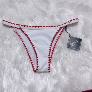 NWT Zaful white and red bikini bottoms size L
